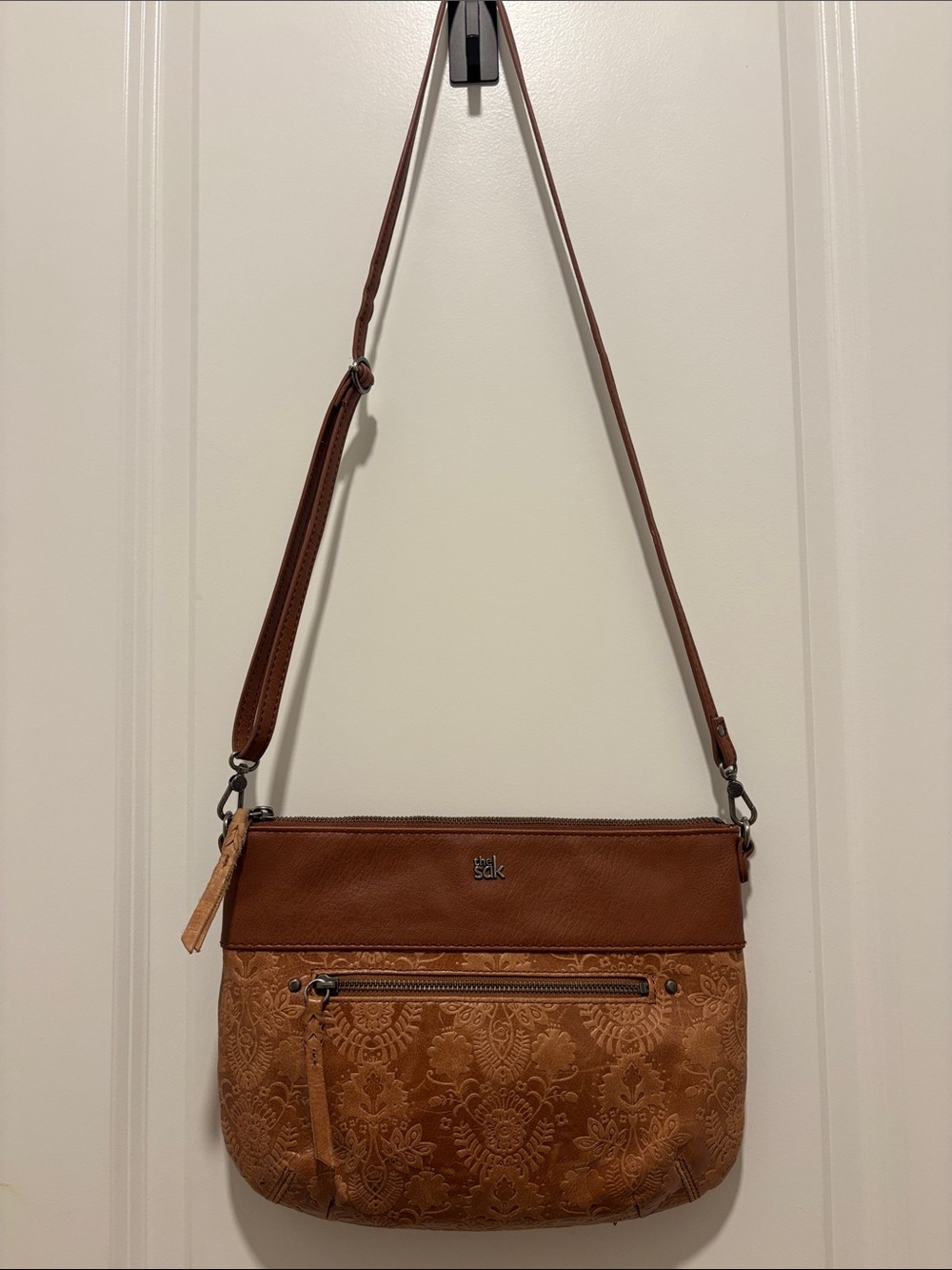 The Sak Brown Leather Crossbody Bag